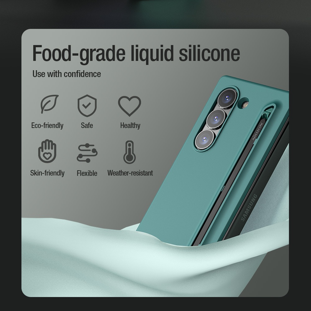 Nillkin Tương Thích Cho Samsung Galaxy Z Fold 6 / Fold 5 Flex Nguyên Chất Lỏng Silicon Cao Su Bảo Vệ Vỏ Điện Thoại Vỏ Bảo Vệ Có Bút Chì