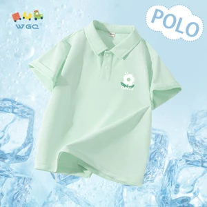 W.G.Q POLO ngắn tay cho bé trai / bé gái, đàn hồi thấm mồ hôi thoáng khí, phong cách mới mùa hè với