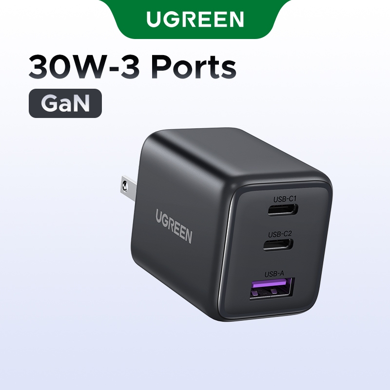 Bộ sạc USB C UGREEN 30W Nexode GaN PPS Khối sạc tường nhanh gọn Bộ chuyển đổi nguồn USB-C cho iPhone 16 Pro Max / 15 / 14 / 13 Galaxy S25 S24 Ultra / S23 (Đen)