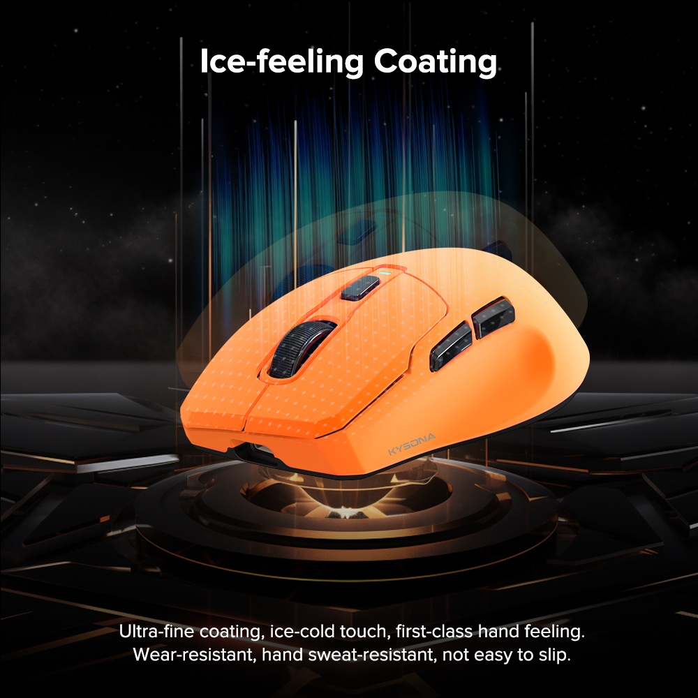 Chuột chơi game không dây KYSONA URANUS PRO 8K Hz PAW3395 Siêu nhẹ 54g Chuột phủ cảm giác băng | BigBuy360 - bigbuy360.vn