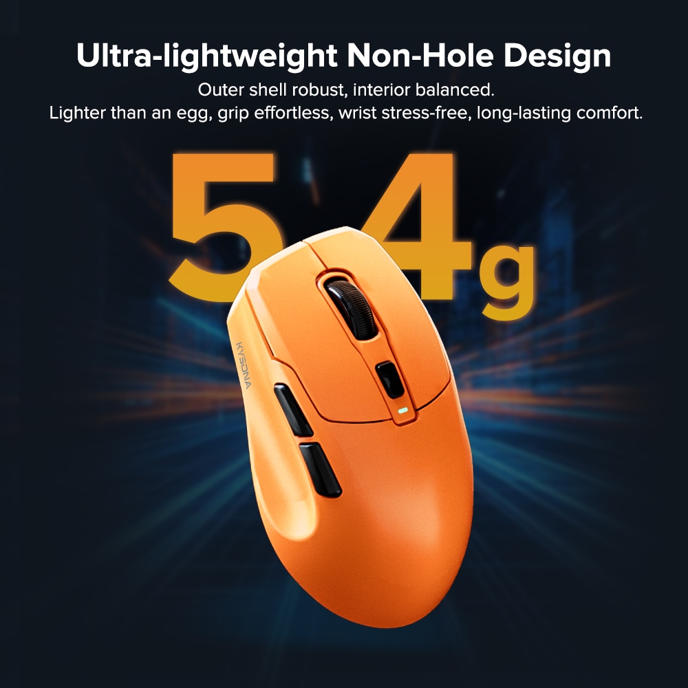 Chuột chơi game không dây KYSONA URANUS PRO 8K Hz PAW3395 Siêu nhẹ 54g Chuột phủ cảm giác băng | BigBuy360 - bigbuy360.vn