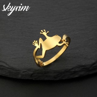 SKYRIM Nhẫn Ếch Inox Titan Cho Nam Nữ Trang Sức Nhẫn Vui Nhộn Cho Bạn Bè