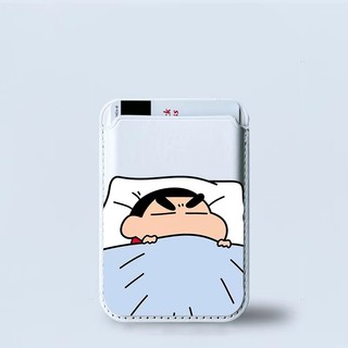 Giá đỡ thẻ ví họa tiết Crayon Shinchan ngủ cho iPhone 13 12promax15pro 15promax 14 14promax 14 Pro 16 16plus 16 Pro Max 11