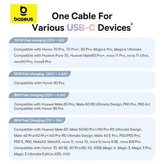 Cáp sạc nhanh Baseus Discolor Series 100W USB sang USB-C