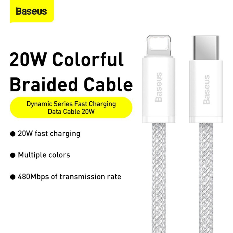Ảnh Dây Cáp Baseus PD 20W Nối Đầu USB-C Sang Đầu L Sạc Nhanh Hỗ Trợ Truyền Dữ Liệu 480Mbps 2