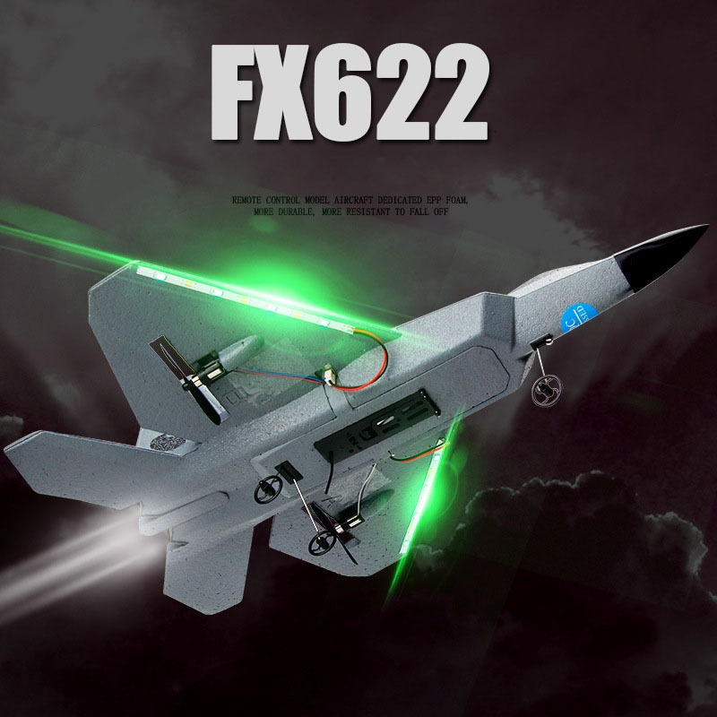 Máy bay điều khiển từ xa 2.4GHz cánh cố định FX622 mô hình F22 chiến đấu nhỏ, quà tặng cho bé trai