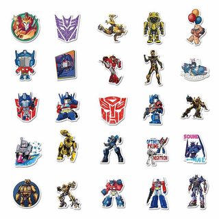 Bộ 50 Transformers Optimus Prime Megatron Bumblebee Anime Dán Bé Trai Laptop Điện Thoại DIY Miếng Dán Đồ Chơi