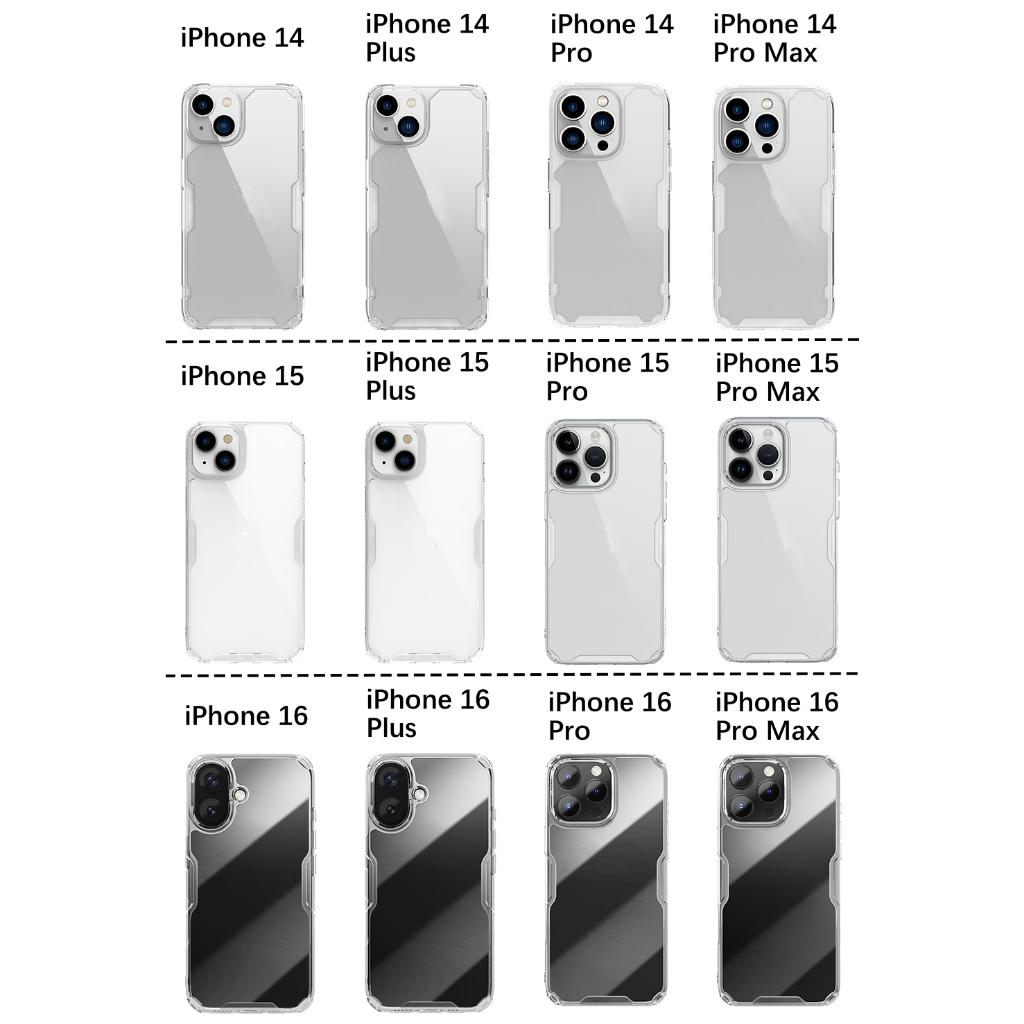 Nillkin Cho Apple iPhone 16 Pro Max / 16 Plus / 15 Pro Max / 15 Plus / 14 Pro Max Nature TPU Pro Từ Ốp Lưng PC TPU Trong Suốt Ốp lưng Chống Sốc Vỏ Bảo Vệ