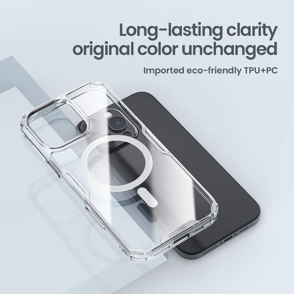 Nillkin Cho Apple iPhone 16 Pro Max / 16 Plus / 15 Pro Max / 15 Plus / 14 Pro Max Nature TPU Pro Từ Ốp Lưng PC TPU Trong Suốt Ốp lưng Chống Sốc Vỏ Bảo Vệ