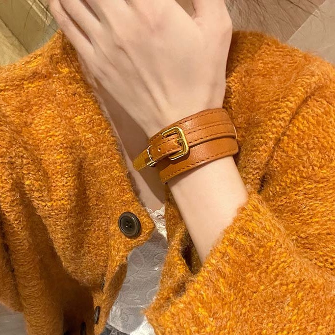 [Jewbeauty] Vòng tay da nhân tạo cổ điển nhẹ nhàng sang trọng cao cấp thích hợp vòng tay thời trang khí chất trang trí tay đơn giản