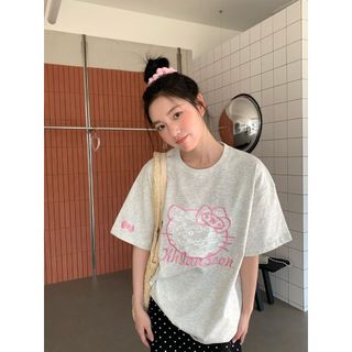 [100% Cotton Tee] Áo thun ngắn tay Oversize Nữ Baggy Loose Top Nữ Độc đáo Ootd 2025 Lives