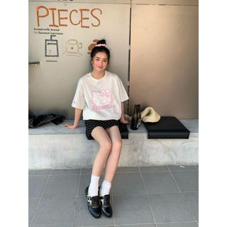 [100% Cotton Tee] Áo thun ngắn tay Oversize Nữ Baggy Loose Top Nữ Độc đáo Ootd 2025 Lives