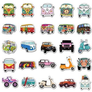 Bộ 50 Hippies Phong Cách Xe Buýt Hoạt Hình Dán DIY Xe Thân Cây Đàn Guitar Laptop Chống Thấm Nước Dễ Thương Dán