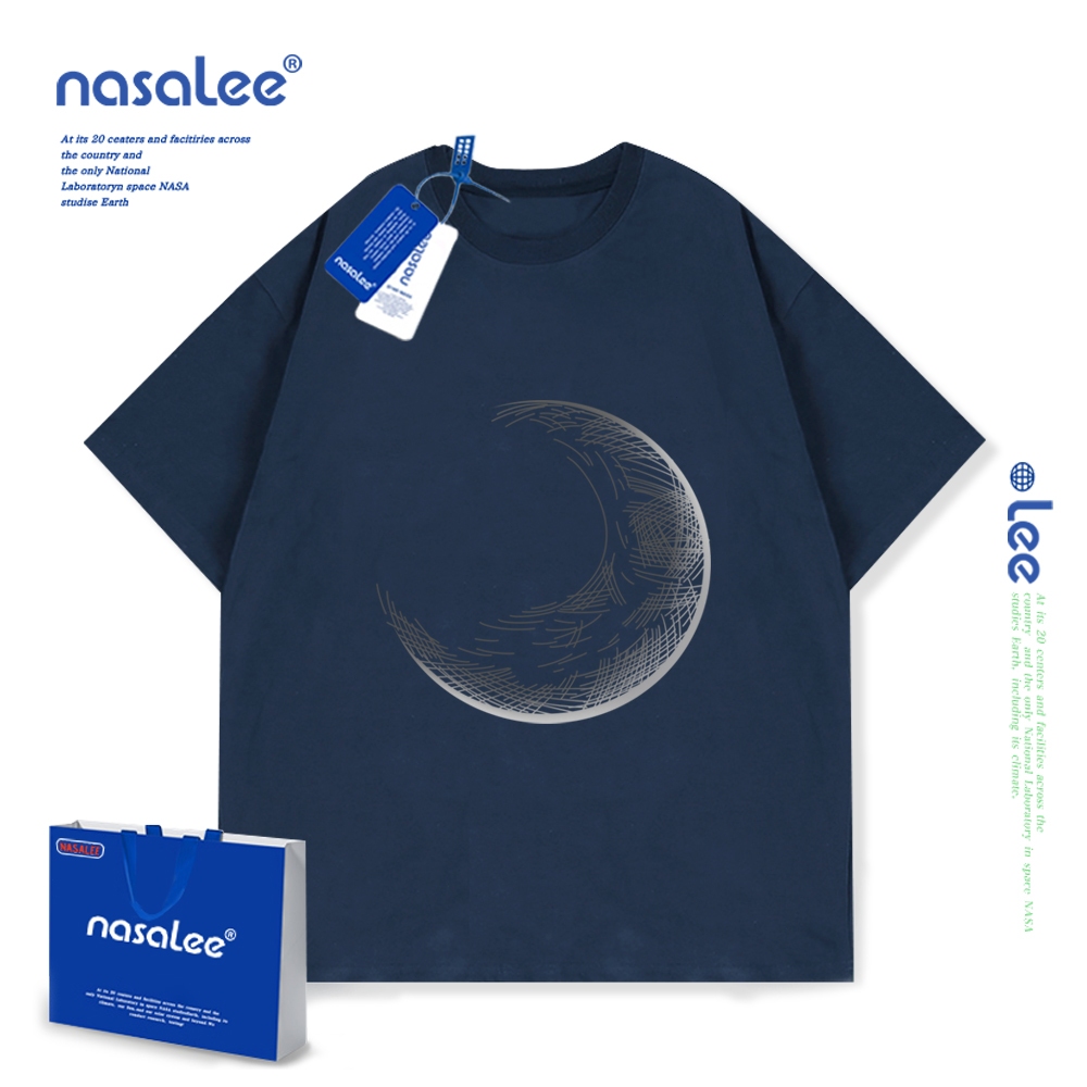 Nasa Trẻ Em Áo Thun Cotton Nguyên Chất Tay Ngắn In Hình Mặt Trăng Thời Trang Dễ Thương 2025 Phong Cách Mới