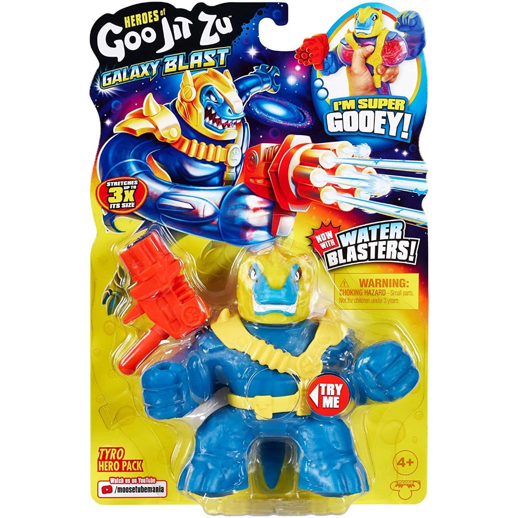 Heroes of Goo Jit Zu Galaxy Blast Hero Pack - Super Gooey Tyro với máy phun nước hoàn toàn mới