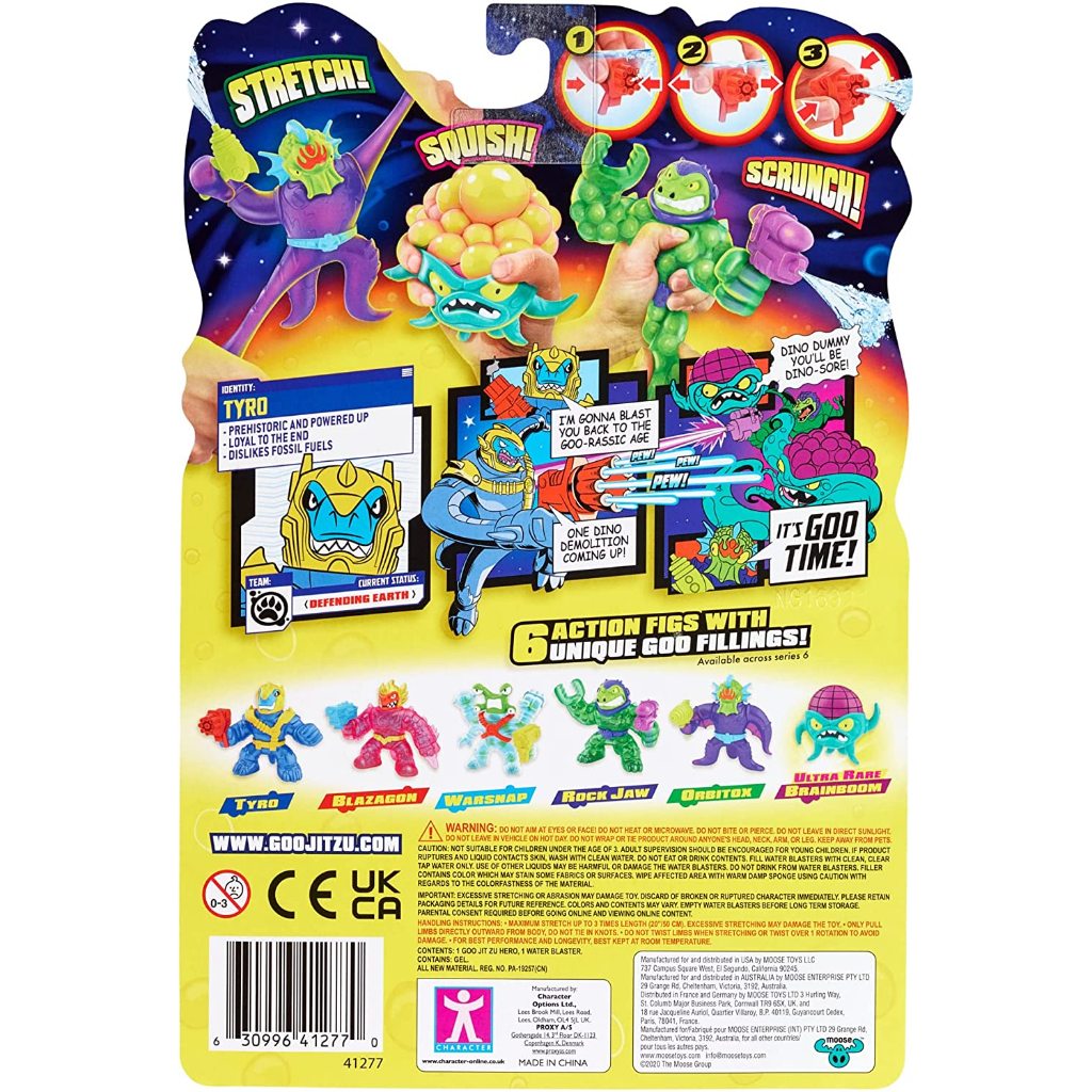 Heroes of Goo Jit Zu Galaxy Blast Hero Pack - Super Gooey Tyro với máy phun nước hoàn toàn mới
