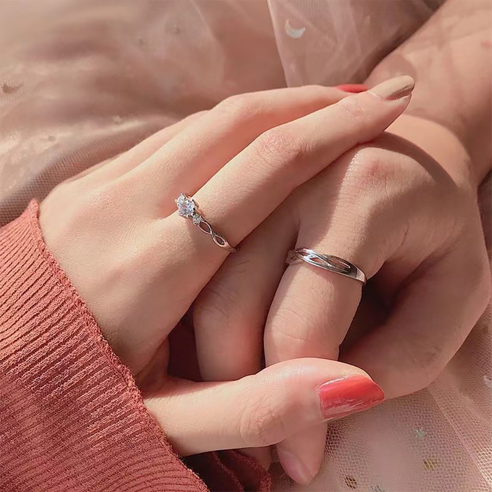 Nhẫn đính đá zircon Hàn Quốc dành cho nam và nữ