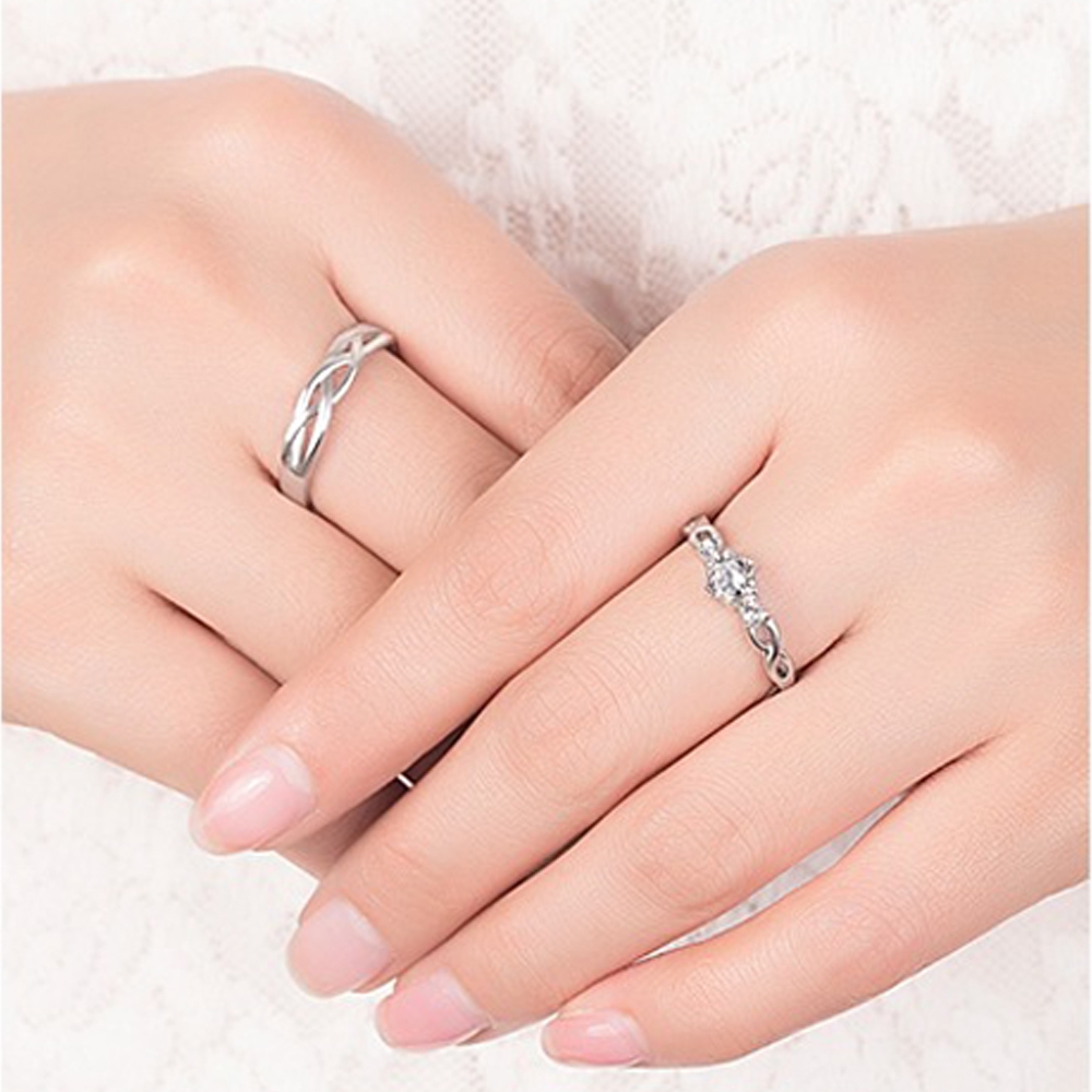 Nhẫn đính đá zircon Hàn Quốc dành cho nam và nữ