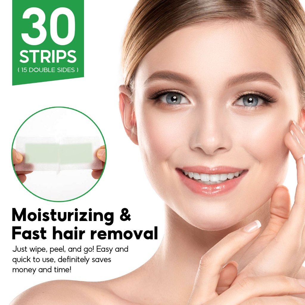 Ảnh Bộ 30 miếng sáp tẩy lông tự nhiên hai mặt Tẩy lông mặt chất lượng cao 100g 2