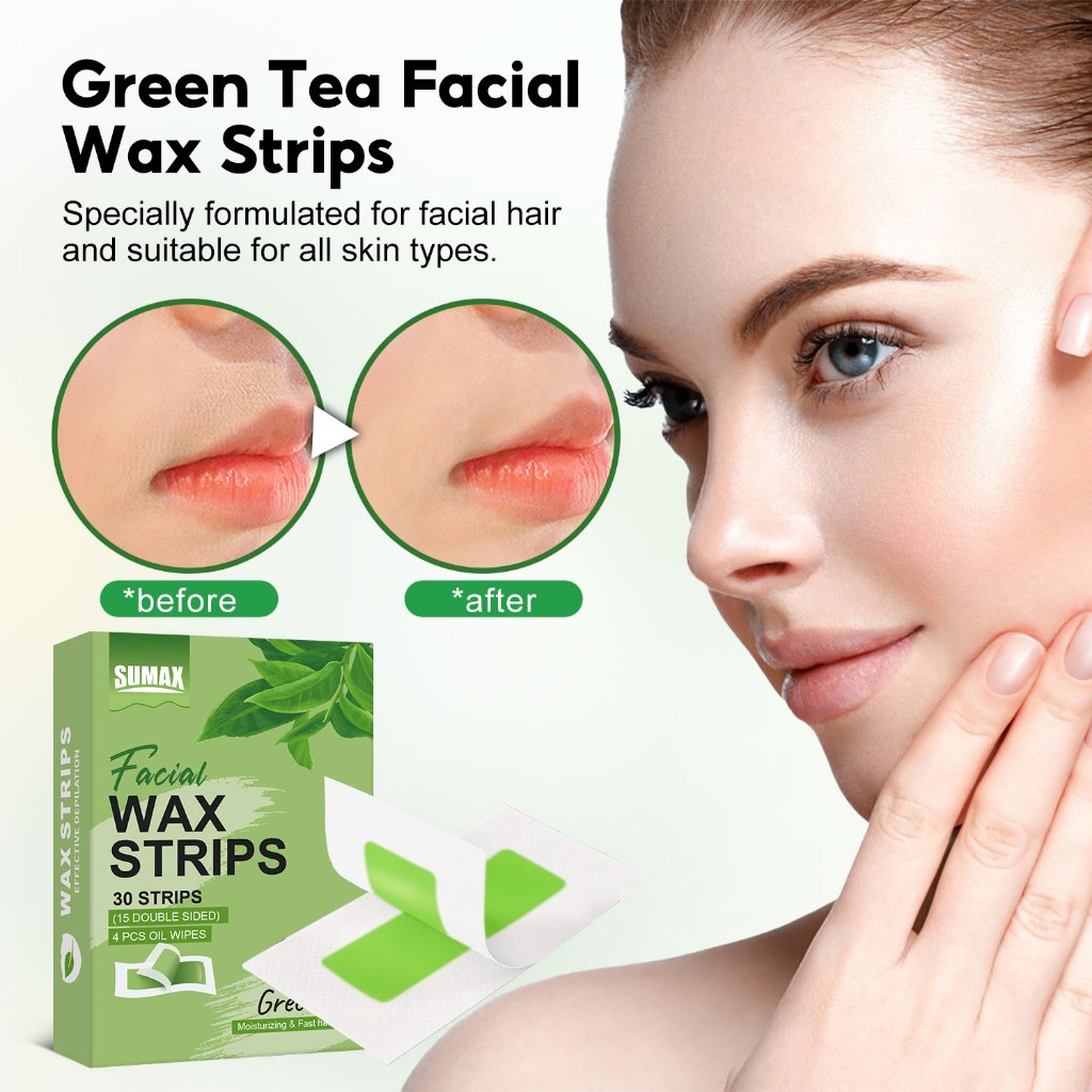 Ảnh Bộ 30 miếng sáp tẩy lông tự nhiên hai mặt Tẩy lông mặt chất lượng cao 100g 1
