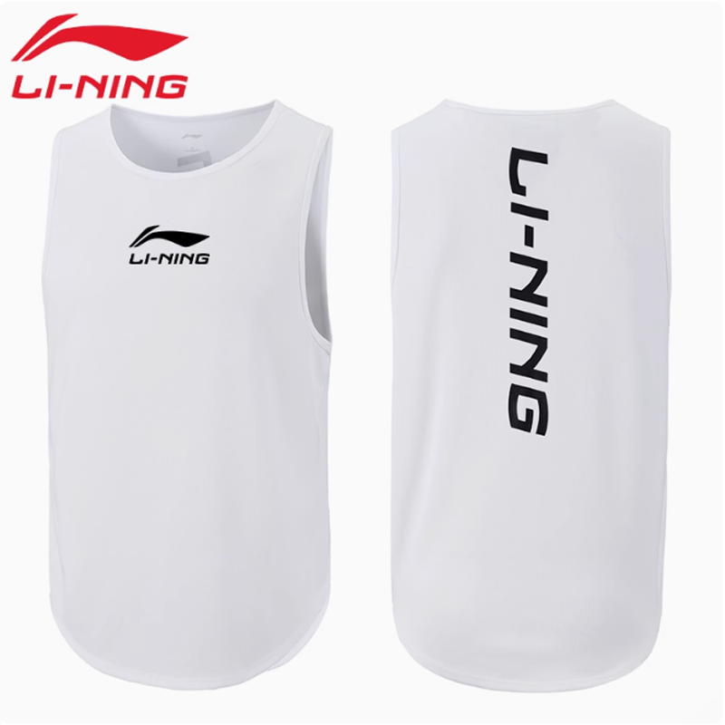 Li-ning Áo Bóng Rổ Cho Nam Nữ Nhanh Khô Thể Thao Áo Thun Không Tay Vai Áo Tập Luyện Quần Áo Ice Silk Chạy Bộ Thể Hình Tank Top