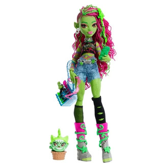 Búp bê thời trang Monster High Venus McFlytrap với kẹo nhai thú cưng và phụ kiện HRP81