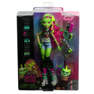 Búp bê thời trang Monster High Venus McFlytrap với kẹo nhai thú cưng và phụ kiện HRP81