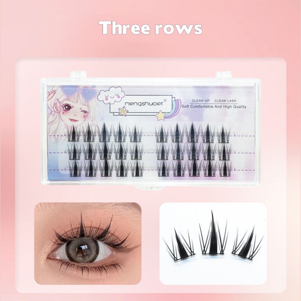 Cụm DIY Nối Mi Mở Rộng Premade Khối Lượng Mềm Giả Nở Wispies Lông Tơ Lông Mi Chuyên Nghiệp Salon Sử Dụng