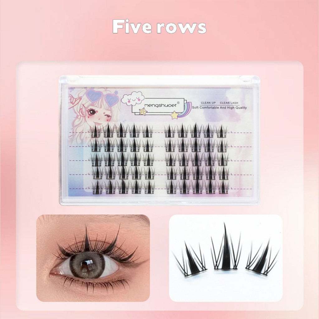 Cụm DIY Nối Mi Mở Rộng Premade Khối Lượng Mềm Giả Nở Wispies Lông Tơ Lông Mi Chuyên Nghiệp Salon Sử Dụng