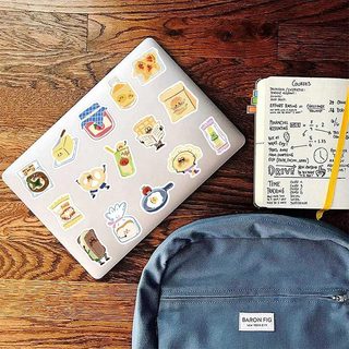 100 Chiếc Kawaii Thực Phẩm Dán DIY Ván Trượt Tủ Lạnh Laptop Hoạt Hình Miếng Dán Chống Thấm Nước