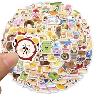100 Chiếc Kawaii Thực Phẩm Dán DIY Ván Trượt Tủ Lạnh Laptop Hoạt Hình Miếng Dán Chống Thấm Nước