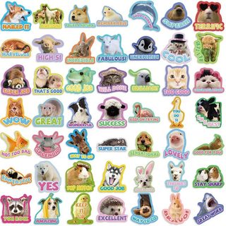 52 Chiếc Hoạt Hình Dễ Thương Động Vật Dán Vinyl Chống Thấm Nước Hành Lý Đàn Guitar Laptop Kid Sticker DIY