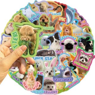 52 Chiếc Hoạt Hình Dễ Thương Động Vật Dán Vinyl Chống Thấm Nước Hành Lý Đàn Guitar Laptop Kid Sticker DIY