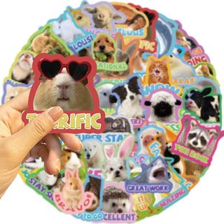 52 Chiếc Hoạt Hình Dễ Thương Động Vật Dán Vinyl Chống Thấm Nước Hành Lý Đàn Guitar Laptop Kid Sticker DIY
