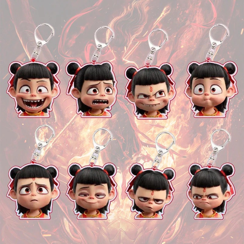 🍥jellycuty🍥Nezha 2 Quỷ Trẻ Em Rắc Rối Biển Nezha Dễ Thương Trang Trí Phim Trường Học Túi Mặt Dây Chuyền Acrylic Móc Khóa Nhỏ