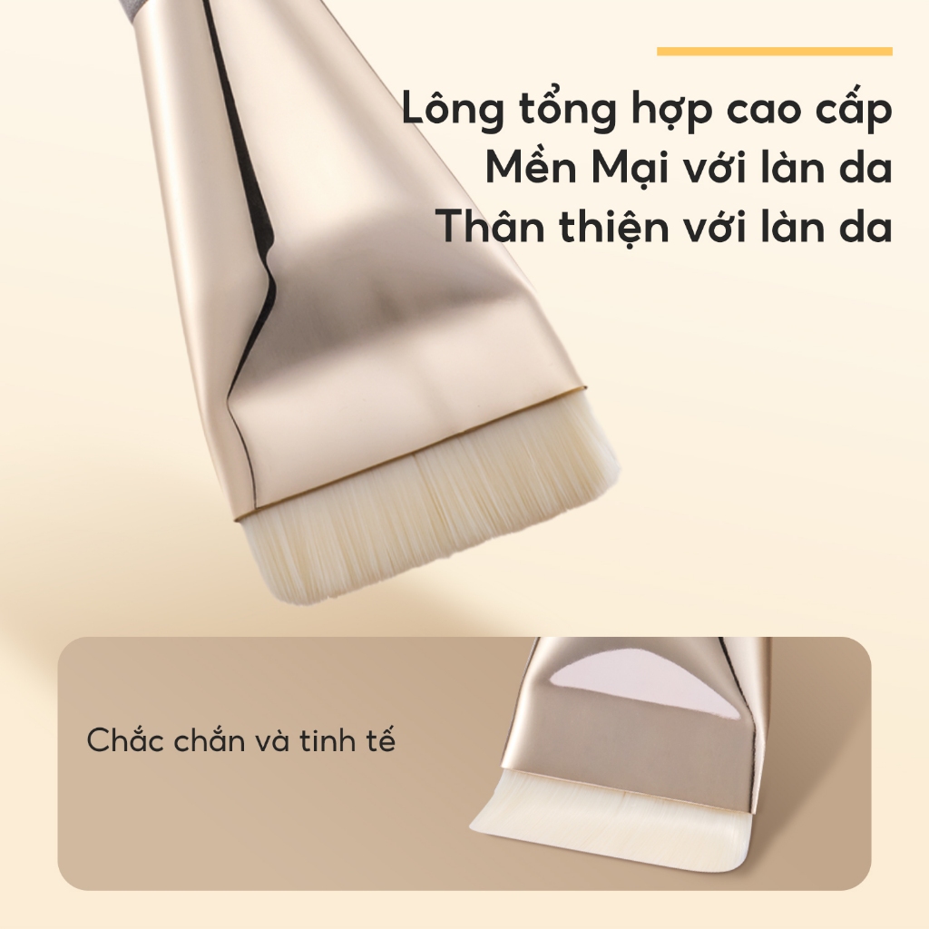 FelinWel - Cọ Tán Nền Dẹt Phẳng, Dàn Nền Siêu Mỏng Đều Hoàn Hảo, Lông Tổng Hợp Thuần Chay Không Rụng Lông