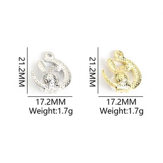 10 chiếc Bùa hình mặt trăng & thỏ tinh tế dễ thương đính đá, khảm ngọc trai - Mặt dây chuyền thỏ chúc ngủ ngon cho vòng cổ DIY Bông tai vòng tay - Quà tặng tiệc Phục sinh cho gia đình và bạn bè
