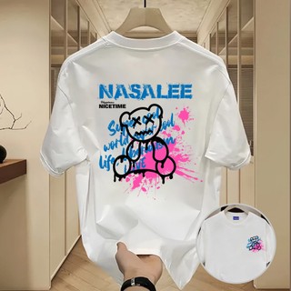 ✨Hàng có sẵn✨ WASSUP little bear-Áo thun nam mới! 100% cotton, thời trang, Unisex