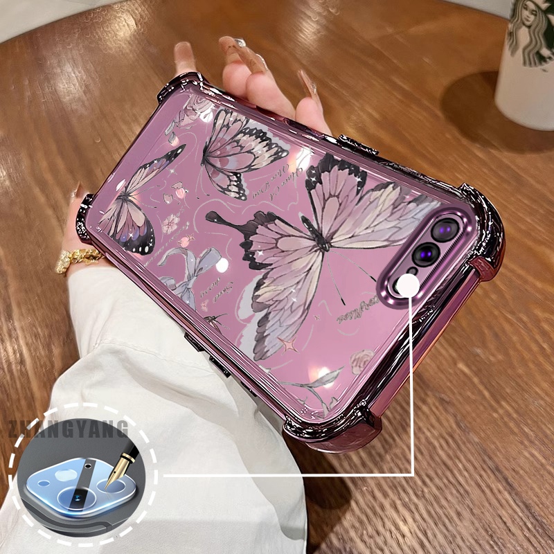 Ốp Lưng Cho iPhone 7 Plus iPhone 8 Plus Mạ Điện Thẩm Mỹ Bốn Góc Chống Rơi Vỏ Điện Thoại Với Mực In Hình Họa Tiết Bướm Hoạt Hình TPU Mềm