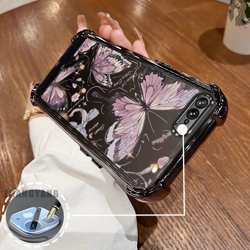 Ốp Lưng Cho iPhone 7 Plus iPhone 8 Plus Mạ Điện Thẩm Mỹ Bốn Góc Chống Rơi Vỏ Điện Thoại Với Mực In Hình Họa Tiết Bướm Hoạt Hình TPU Mềm