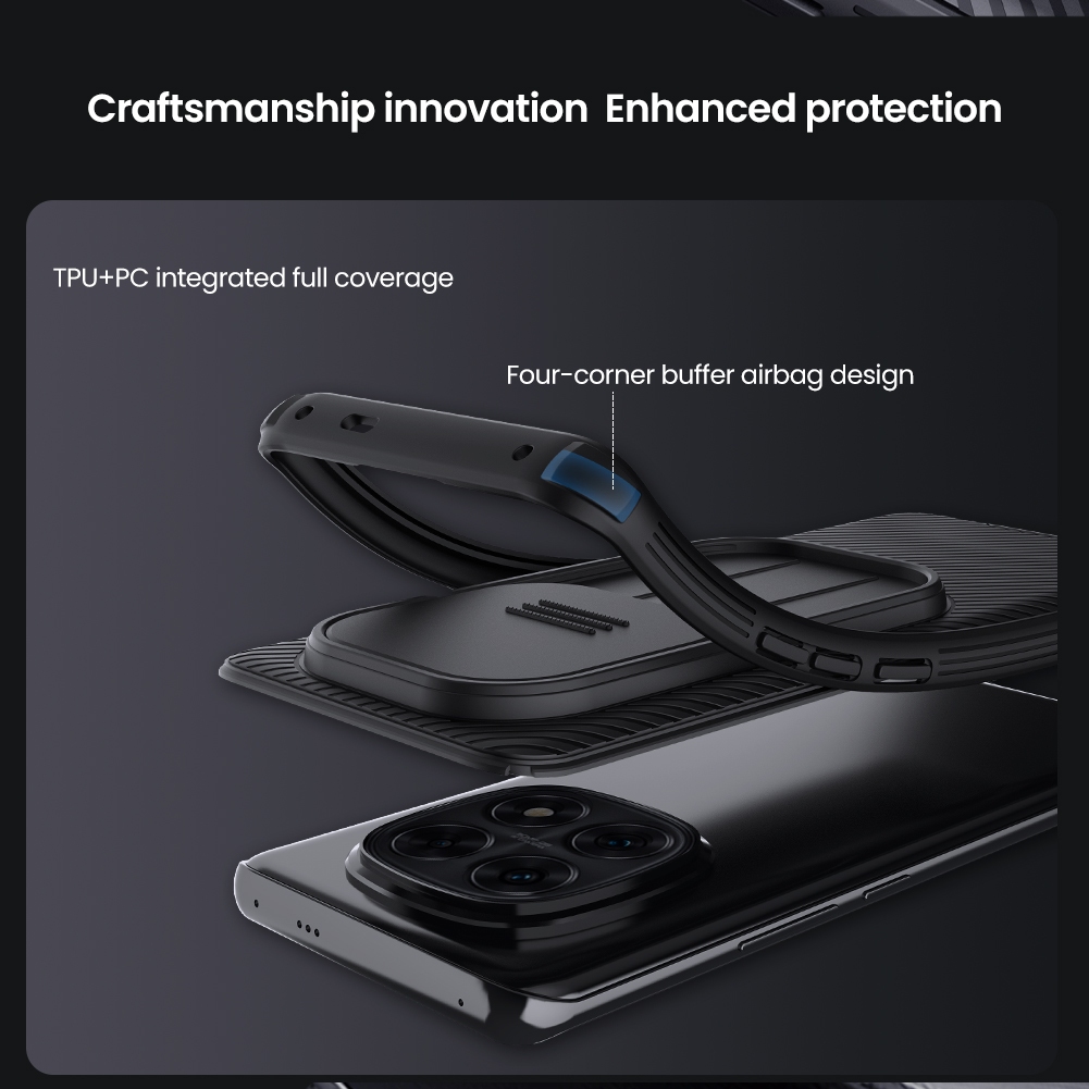 Nillkin Cho Xiaomi Poco X7 Pro / Redmi Note 14 Pro / Pro + / Plus 5G Camshield Pro PC TPU Bảo Vệ Ống Kính Máy Ảnh Trượt Ốp Lưng Cứng Vỏ Điện Thoại