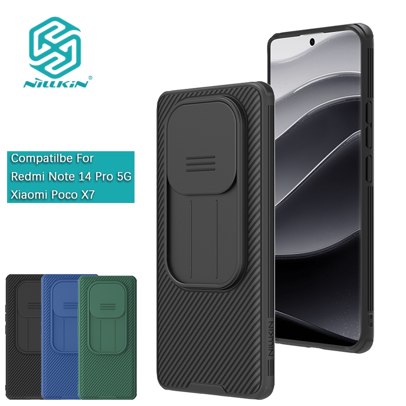 Nillkin Cho Xiaomi Poco X7 Pro / Redmi Note 14 Pro / Pro + / Plus 5G Camshield Pro PC TPU Bảo Vệ Ống Kính Máy Ảnh Trượt Ốp Lưng Cứng Vỏ Điện Thoại