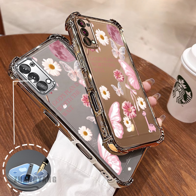 Ốp Lưng Cho OPPO Reno 5 Reno 5k Mạ Điện Thẩm Mỹ Bốn Góc Chống Rơi Với Họa Tiết Hoạt Hình Dễ Thương In Trên Điện Thoại TPU Silicon Mềm case