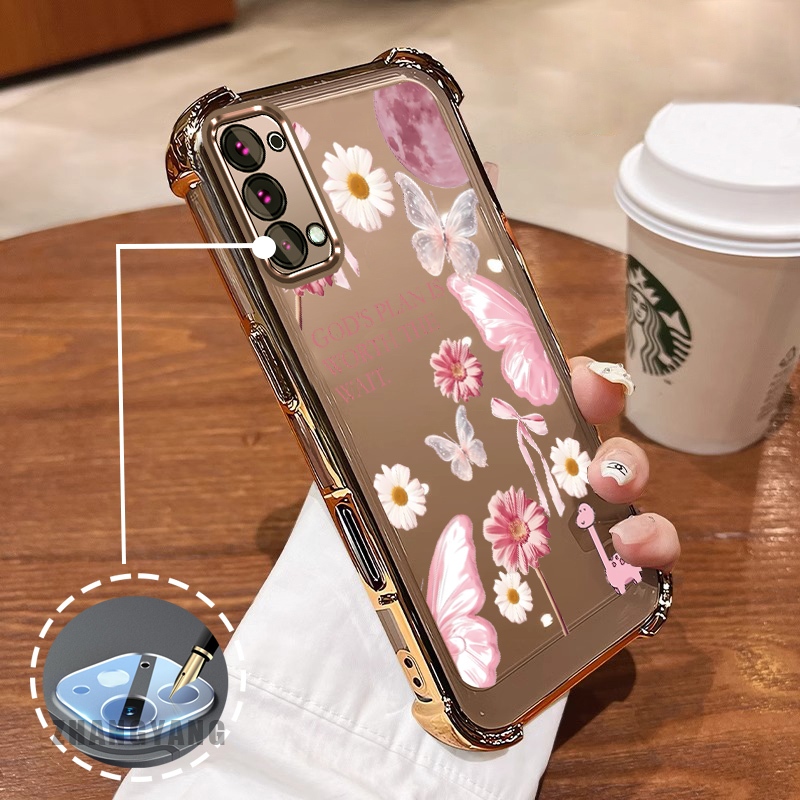 Ốp Lưng Cho OPPO Reno 5 Reno 5k Mạ Điện Thẩm Mỹ Bốn Góc Chống Rơi Với Họa Tiết Hoạt Hình Dễ Thương In Trên Điện Thoại TPU Silicon Mềm case