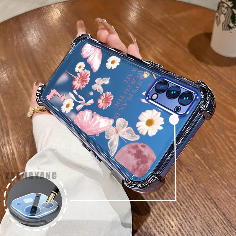Ốp Lưng Cho OPPO Reno 5 Reno 5k Mạ Điện Thẩm Mỹ Bốn Góc Chống Rơi Với Họa Tiết Hoạt Hình Dễ Thương In Trên Điện Thoại TPU Silicon Mềm case