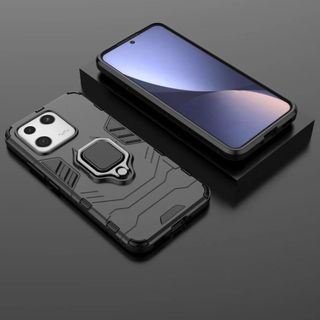 Dành cho vỏ điện thoại XiaoMi 13, giá đỡ ô tô từ tính vòng Black Panther, vỏ bảo vệ điện thoại silicon PC chống sốc và chống rơi đơn giản