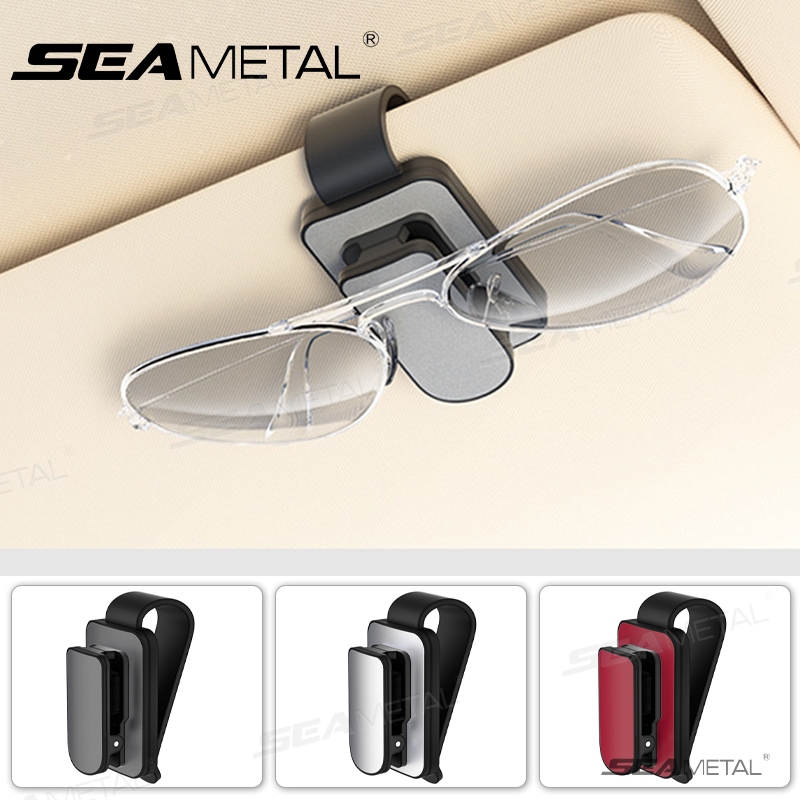 Kính Mát Ô Tô SEAMETAL Giá Đỡ Tấm Che Nắng Kính Mát Kẹp Da Kính Trường Hợp Gắn Từ Thẻ Vé Kính Mắt Kẹp Phụ Kiện Xe Hơi