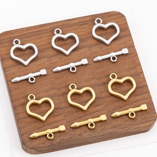 Thép không gỉ 18k Mạ Vàng Tình Yêu OT Khóa Trang Sức diy Handmade Vòng Cổ Vòng Tay Hình Trái Tim Kết Nối Khóa
