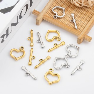 Thép không gỉ 18k Mạ Vàng Tình Yêu OT Khóa Trang Sức diy Handmade Vòng Cổ Vòng Tay Hình Trái Tim Kết Nối Khóa