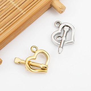 Thép không gỉ 18k Mạ Vàng Tình Yêu OT Khóa Trang Sức diy Handmade Vòng Cổ Vòng Tay Hình Trái Tim Kết Nối Khóa